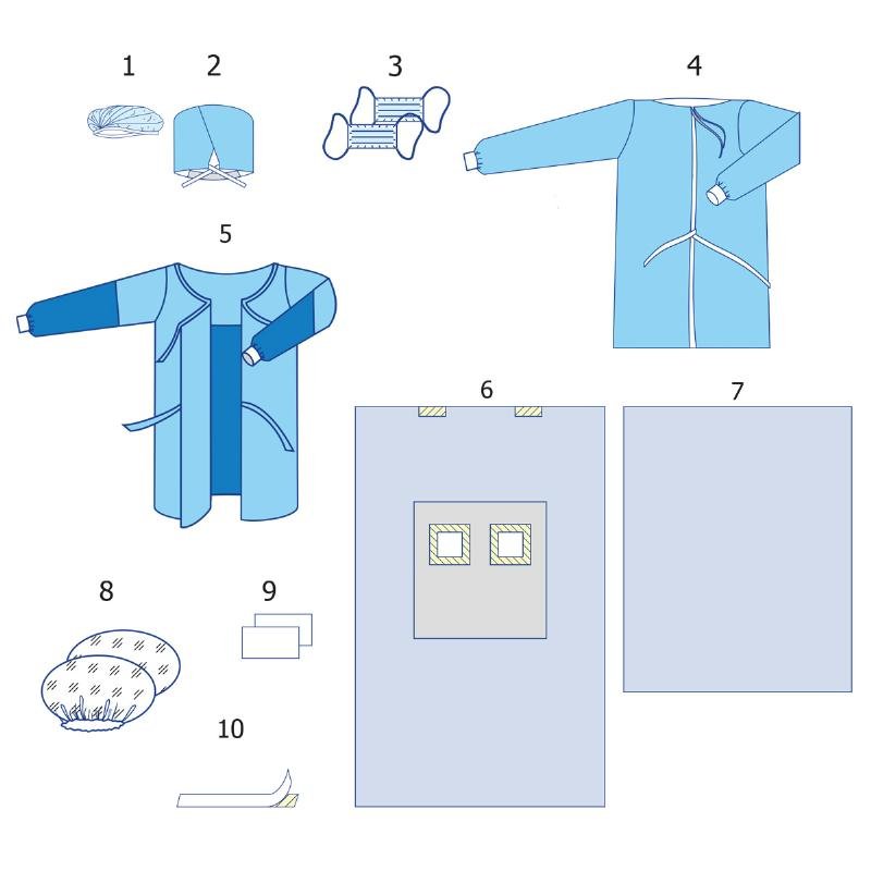 Комплект одягу та покриттів операційних для ангіографії №2 Taipan-Pharm стерильний